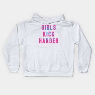 England Heraldic Three Lions Girls Kick Harder Football Kids Hoodie